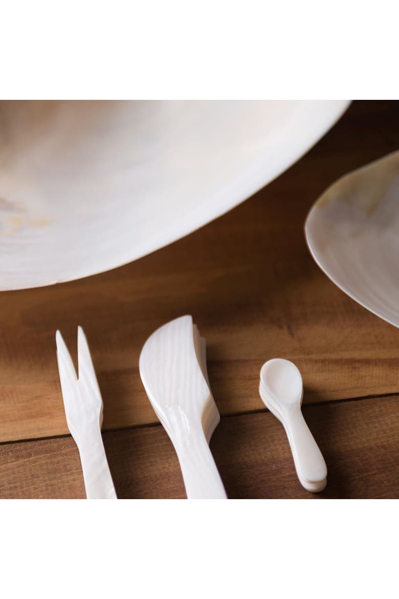 Mini Shell Spoons - Set of 4, Alternate, color, Pearl