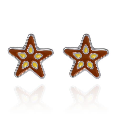 Bluey Holiday Necklace & Star Stud Earrings Set In Brown