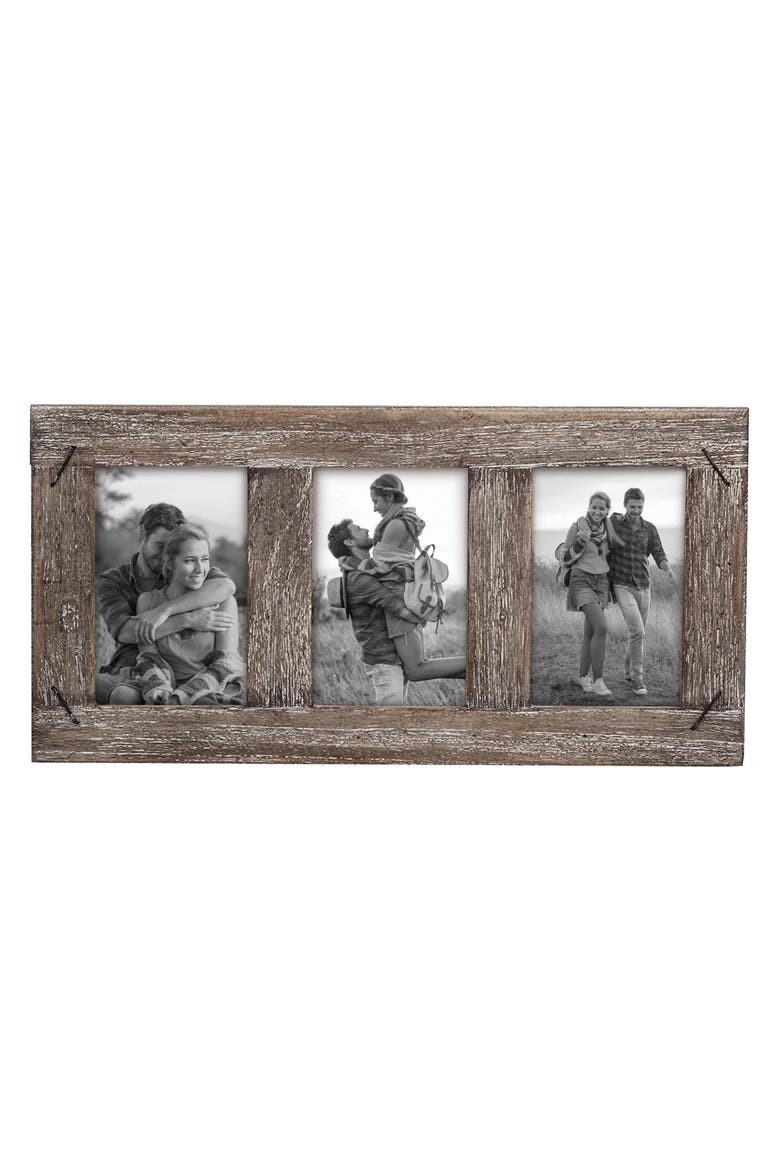 Single Photo Glass 4x6 Family & Friends Distressed Wood Picture Photo Frame, Main, color, Brown
