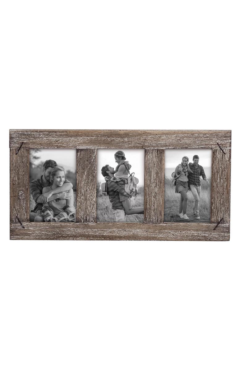Foreside Home and Garden Single Photo Glass 4x6 Family & Friends Distressed Wood Picture Photo Frame, Main, color, Brown