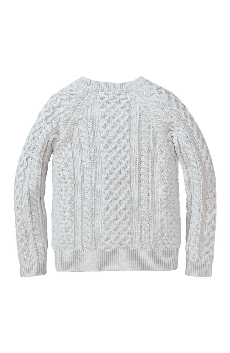 Hope & Henry Baby Girls' Organic Chunky Cable Knit Pullover Sweater, Infant, Alternate, color, Light Grey Heather