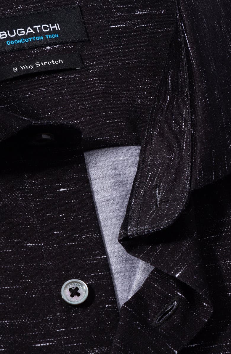 Bugatchi Tech Chambray Knit Stretch Cotton Button-Up Shirt, Alternate, color, 