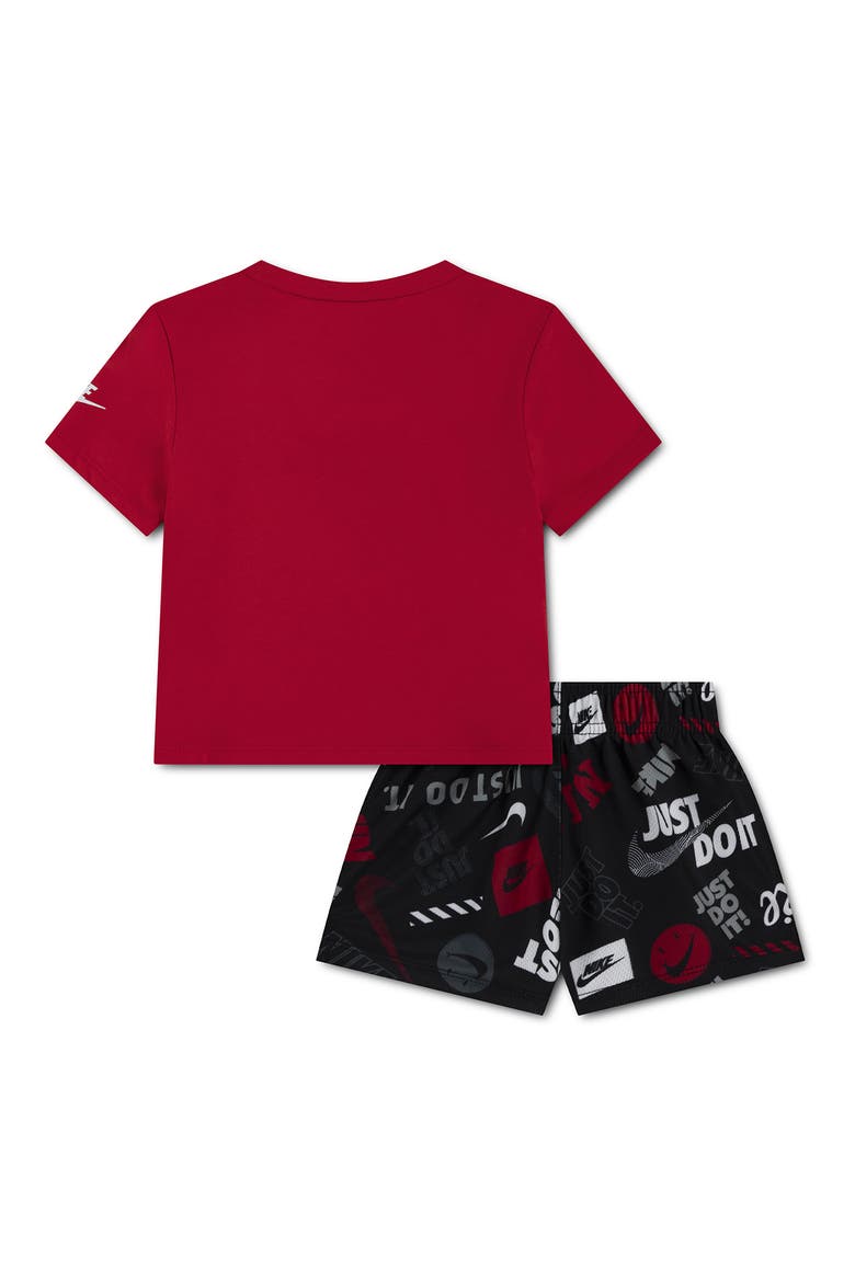 Sportswear All Over Print T-Shirt & Shorts Set, Alternate, color, BLACK