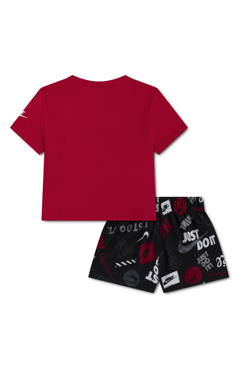 Nike <p>Sportswear All Over Print T-Shirt & Shorts Set <\/p>, Alternate, color, Black