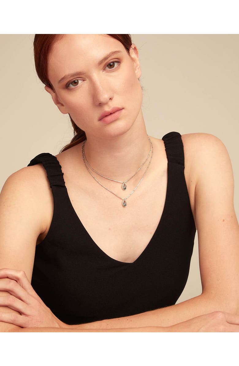 UNODE50 Double Strand Crystal Necklace, Alternate, color, Silver