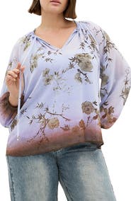 City Chic Love Border Print Top