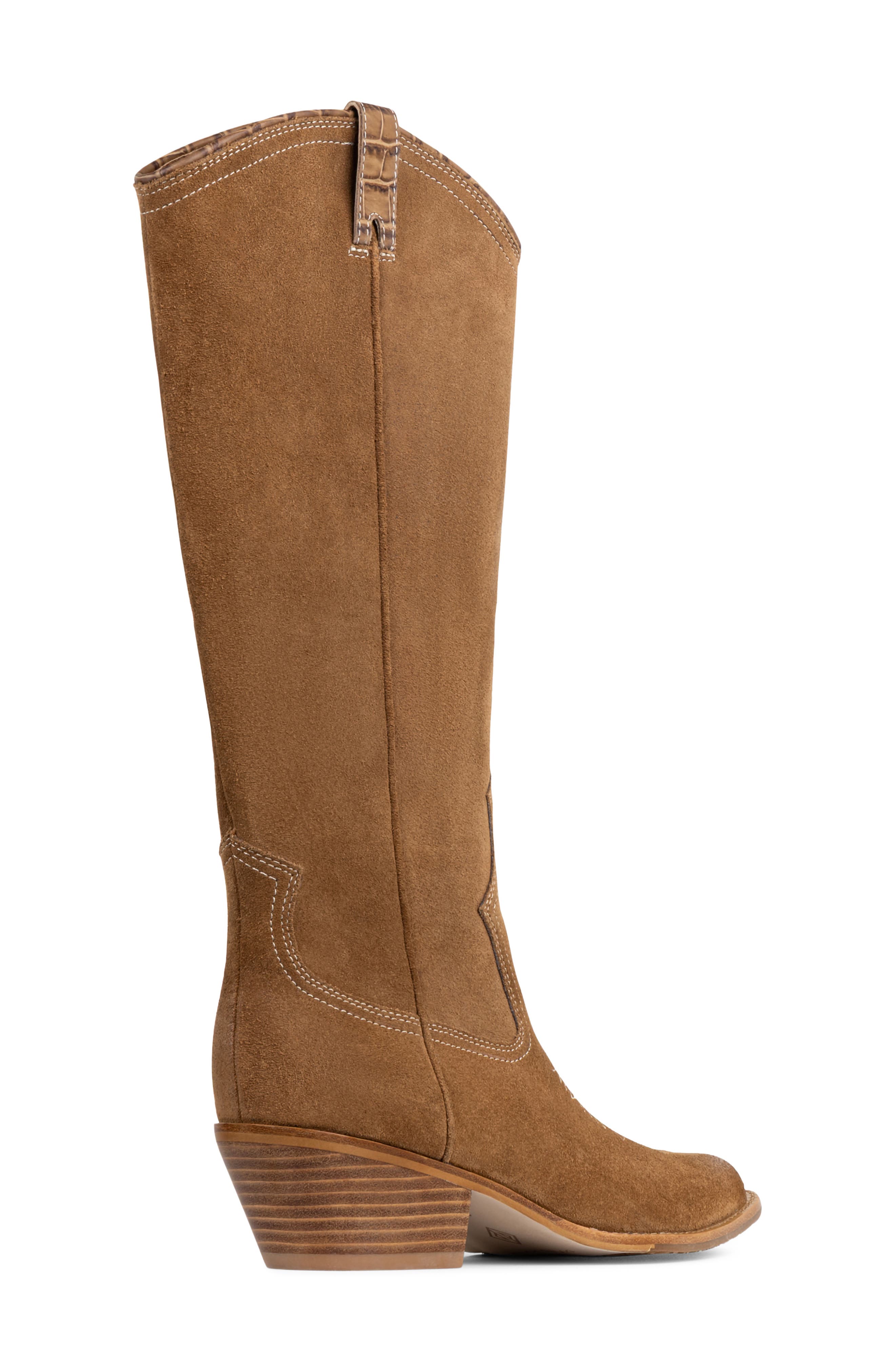 Tahlia Leather Western Boot, Alternate, color, SADDLE