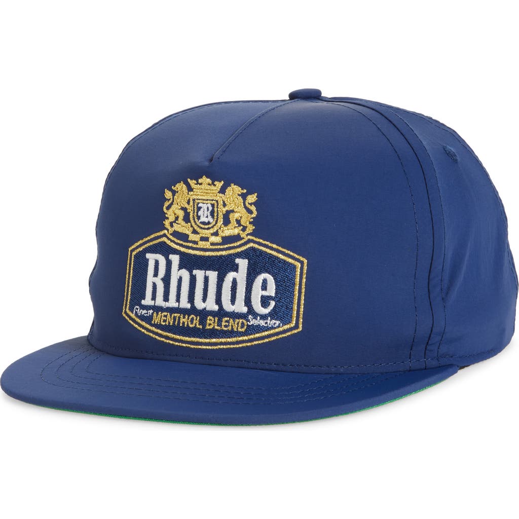 Rhude Collins Fumar Nylon Baseball Cap In Blue