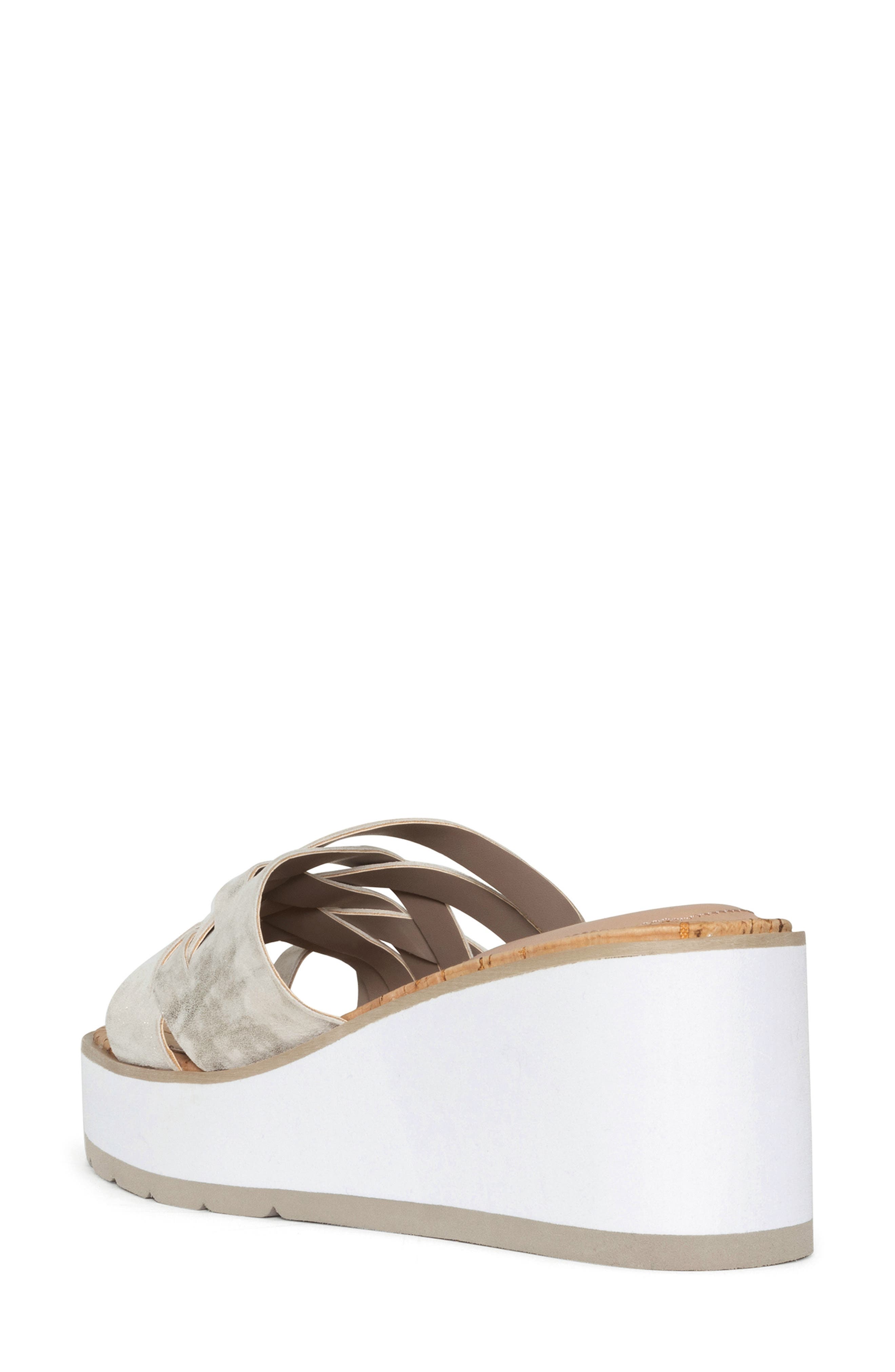 NYDJ Reesie Platform Wedge Sandal, Alternate, color, Pewter