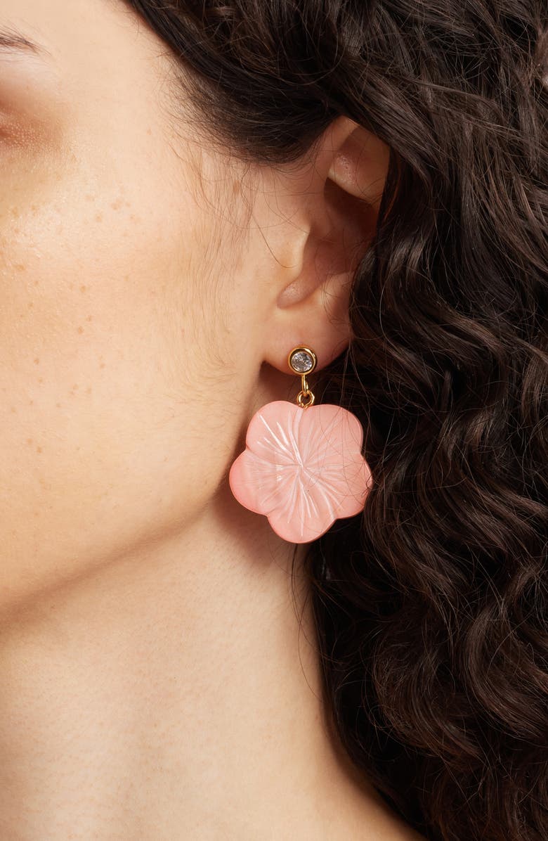 FRASIER STERLING Waikiki Flower Drop Earrings, Alternate, color, 