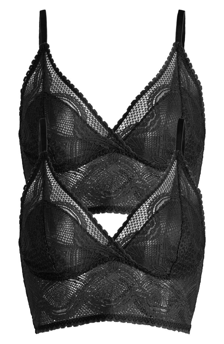 Felina 2-Pack Lace Bralettes, Main, color, 