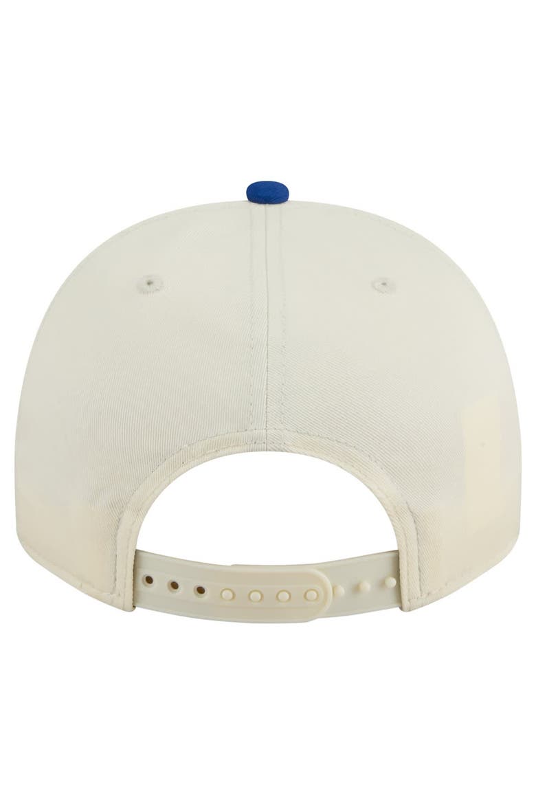 Men's New Era Cream/Royal Boise State Broncos Vintage Chainstitch 9FIFTY A-Frame Snapback Hat, Alternate, color, Cream