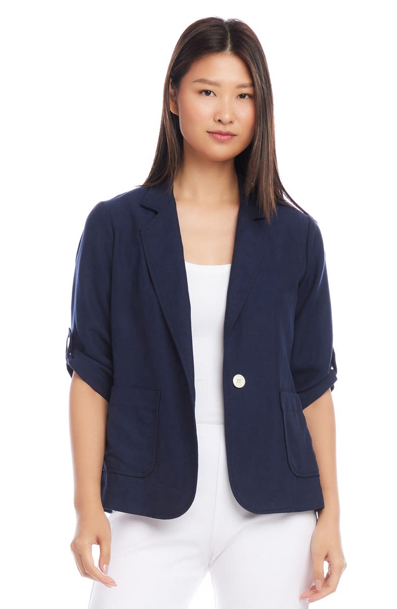 Karen Kane Roll Tab Sleeve Jacket, Alternate, color, 