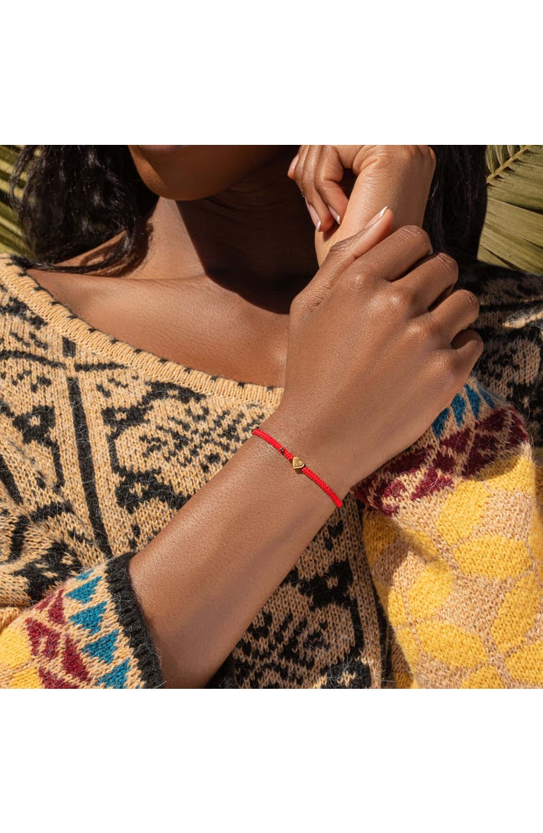 Karma and Luck Enchanting Love - Red String Gold Heart Charm Bracelet, Alternate, color, Red/Gold