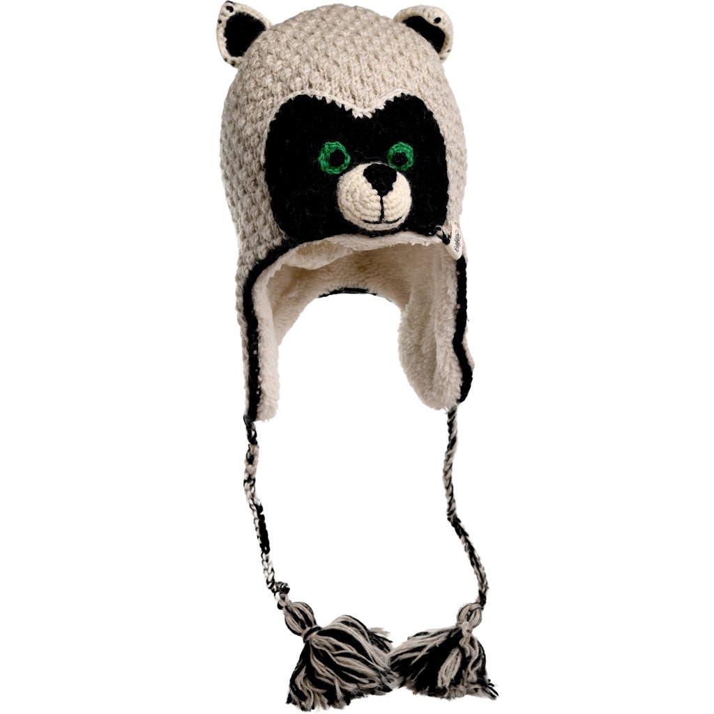 Nirvana Designs Crochet Rockey Racoon Hat In White