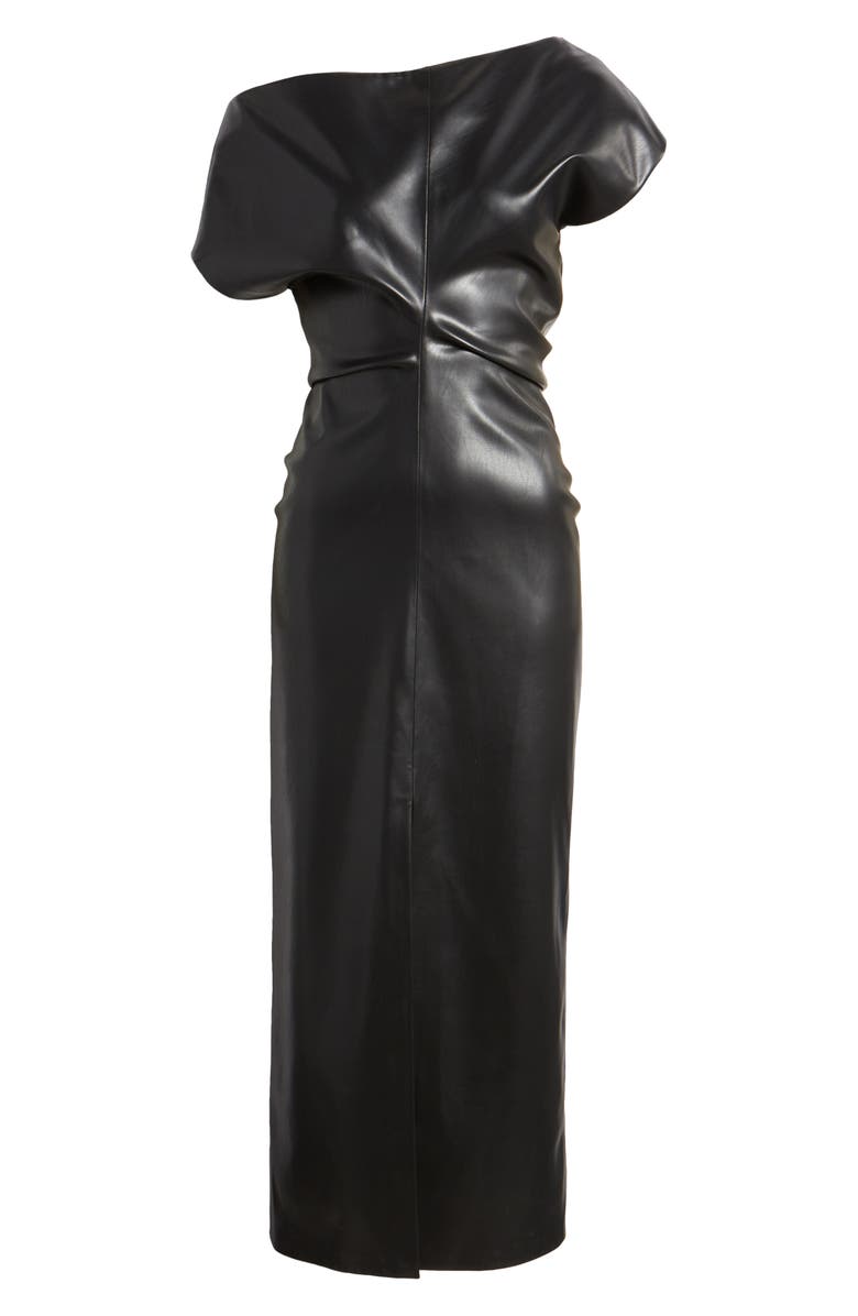 rag & bone Eleanor Faux Leather Dress, Alternate, color, Black