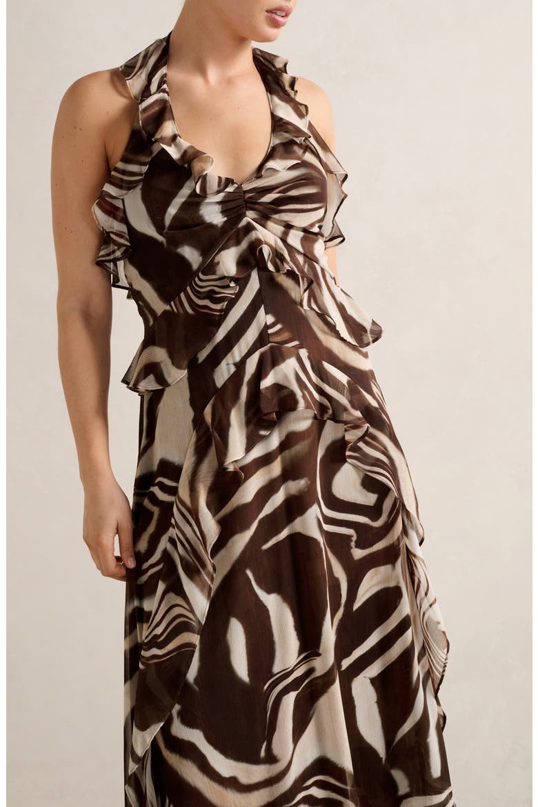 Etta Ruffle Halter Dress, Alternate, color, KERBY ABSTRACT