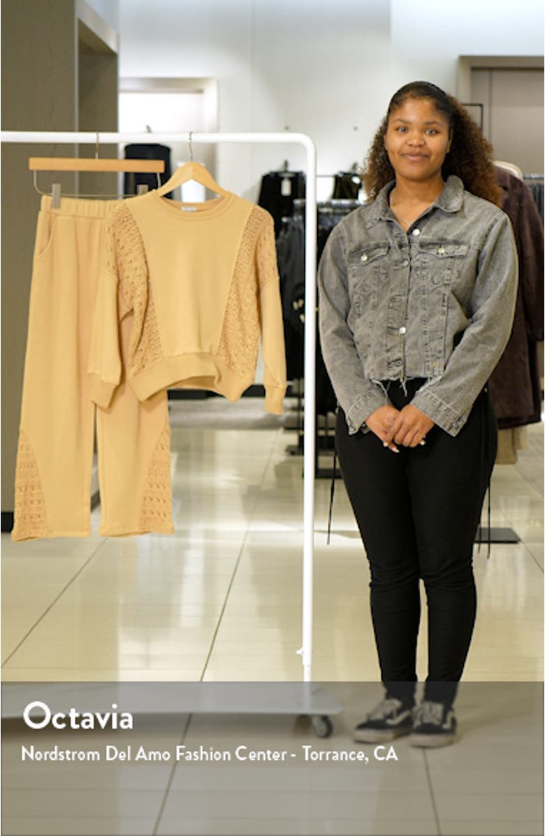 Kids' Crochet Inset French Terry Sweatshirt & Sweatpants Set, sales video thumbnail