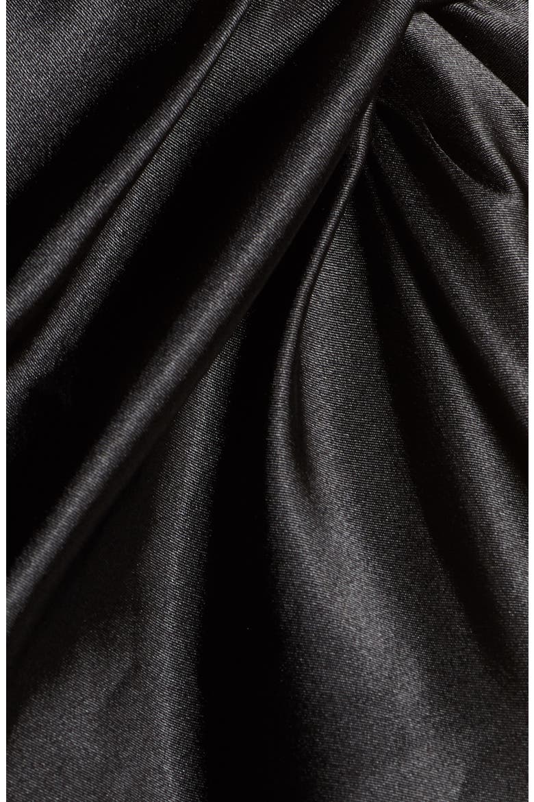 Twist Neck Satin & Crepe Jumpsuit, Alternate, color, BLACK