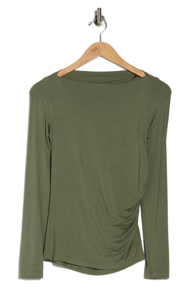 Boat Neck Knit Top, Alternate, color, OLIVE