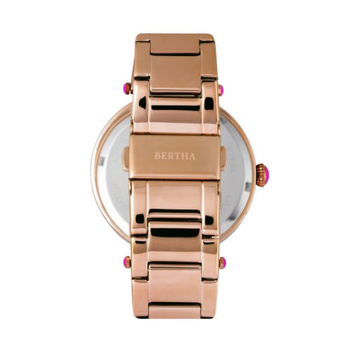 Bertha Camilla Mother-of-pearl Bracelet Watch In Rose Gold