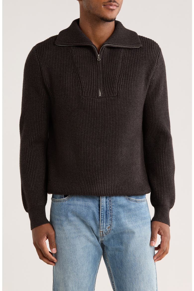 Quarter Zip Pullover, Main, color, CARBON HEATHER