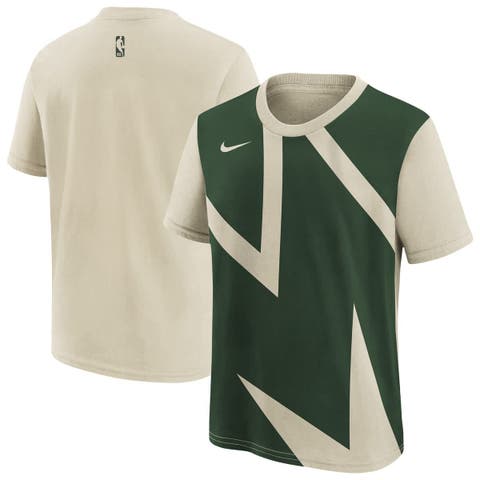Youth Nike Cream/Hunter Green Milwaukee Bucks 2025/26 City Edition Max90 T-Shirt