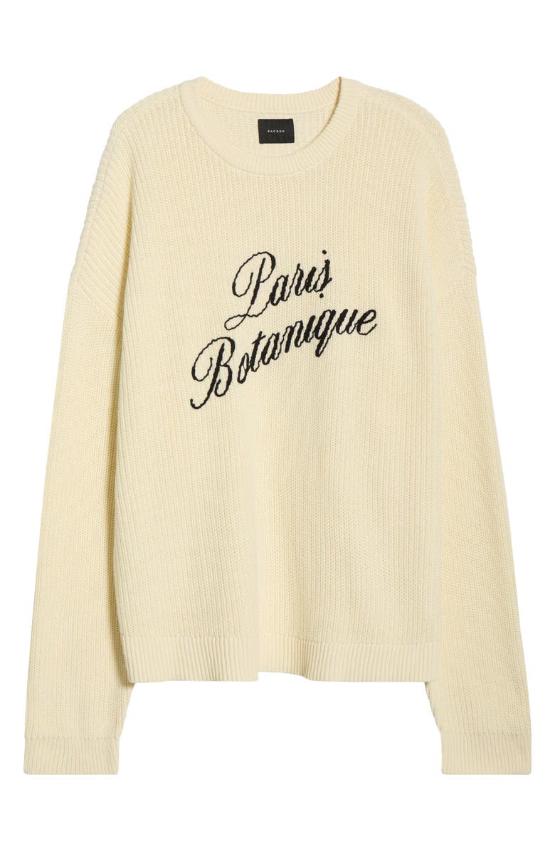 PacSun Paris Embroidered Cotton Sweater, Main, color, Cream
