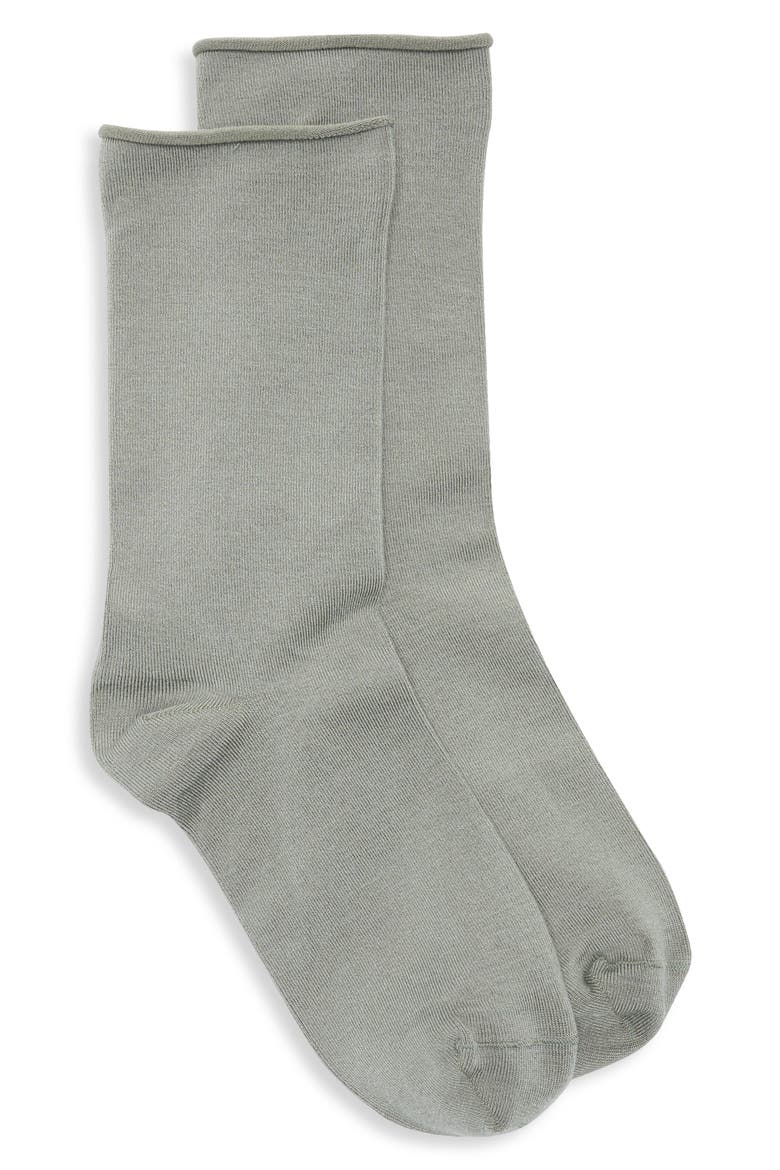 Everyday Rolltop Crew Socks, Alternate, color, GREEN CHAPARRAL