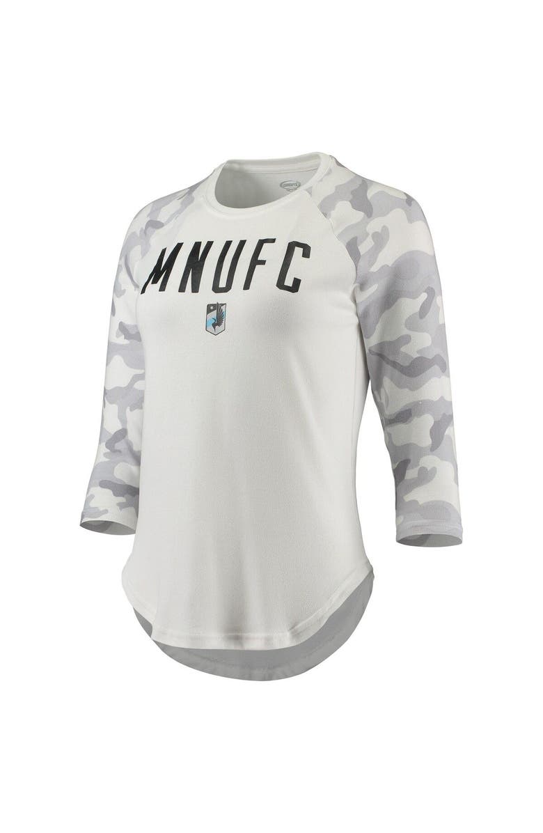 CONCEPTS SPORT Women's Concepts Sport Cream/Gray Minnesota United FC Composite 3/4-Sleeve Raglan Top, Alternate, color, 