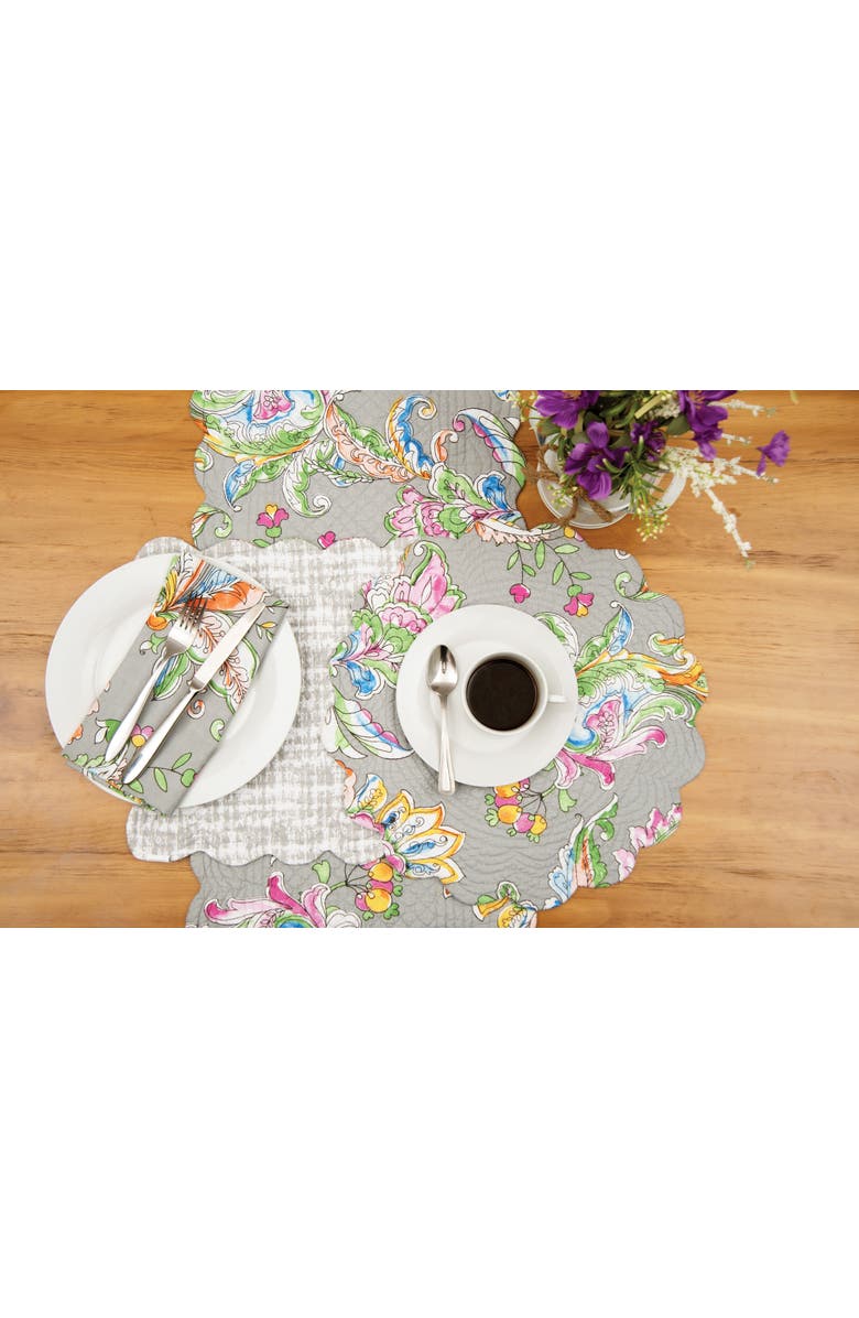 C&F Home Frey Reversible Colorful Paisley Cloth Napkin Set of 6, Alternate, color, Grey