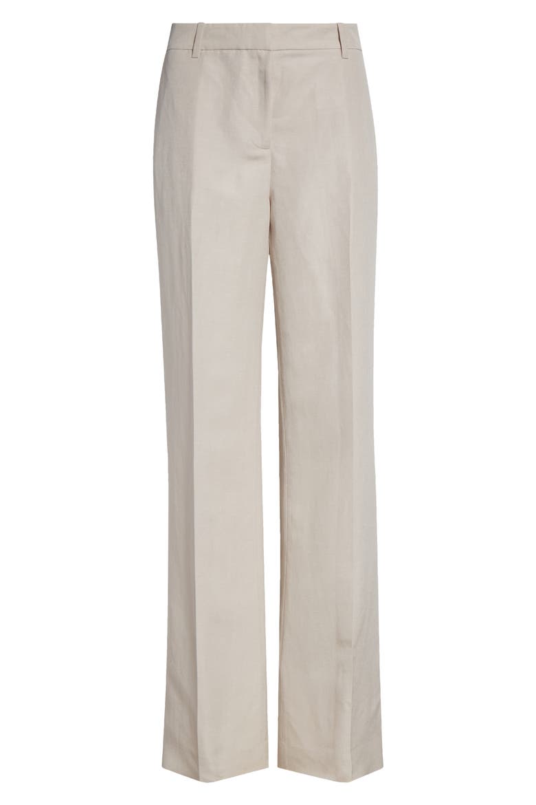Gates Silk & Linen Straight Leg Pants, Alternate, color, PEARL