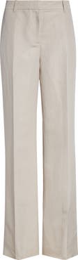 Lafayette 148 New York Gates Silk & Linen Straight Leg Pants