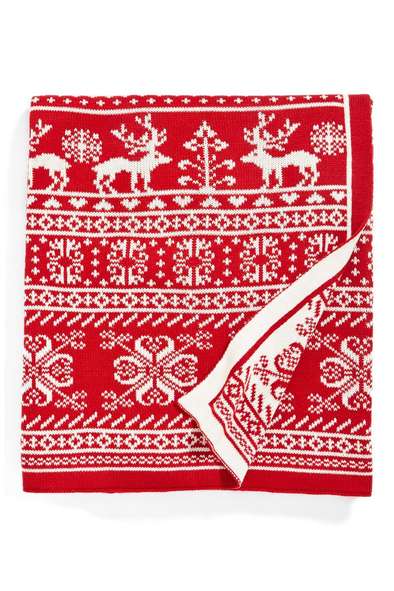 'Snowflake' Throw, Main, color, RED