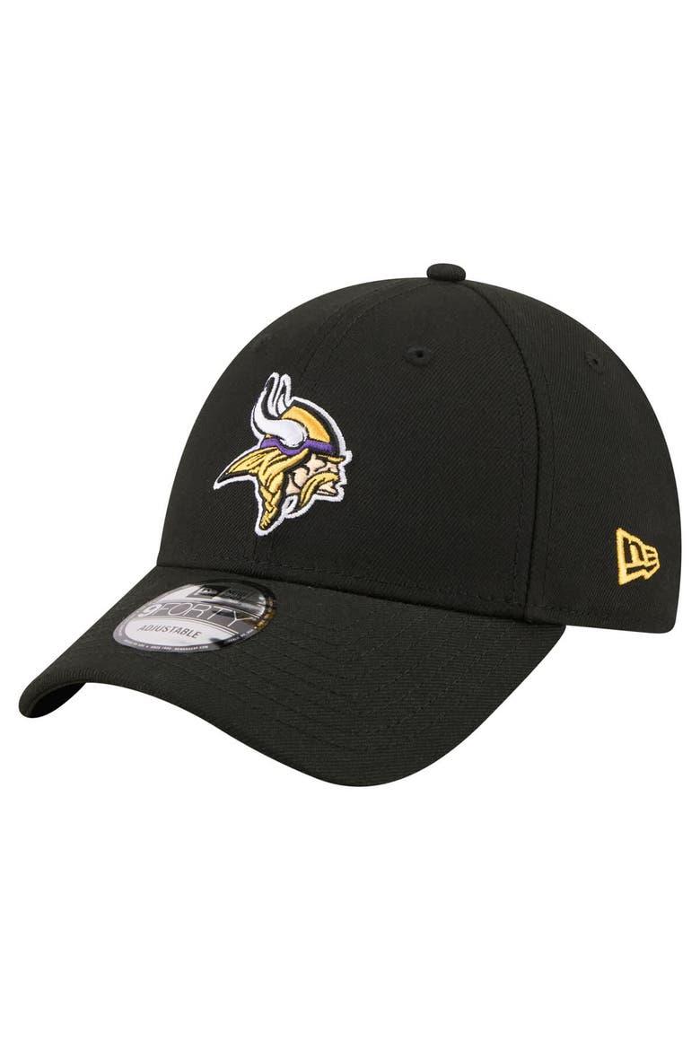 Men's New Era  Black Minnesota Vikings Core Team 9FORTY Adjustable Hat, Main, color, Black