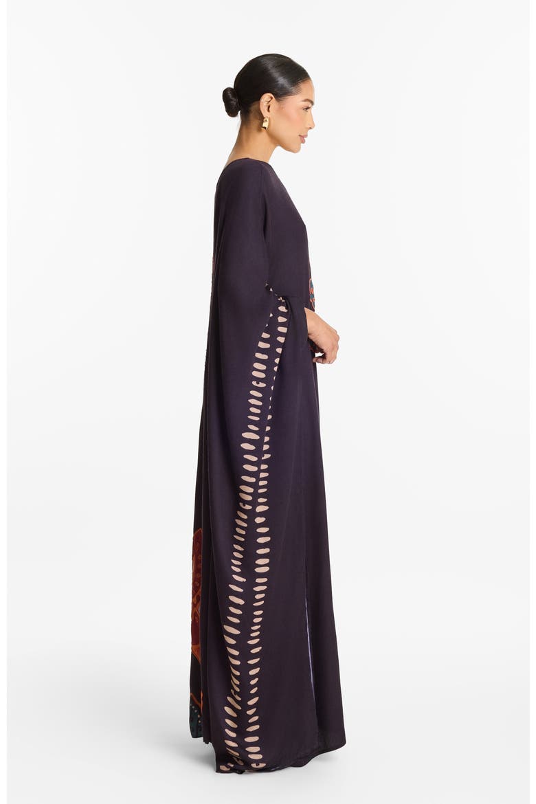 Handbeaded Satu FSC® Certified Viscose One Shoulder Gown Razu Navy, Alternate, color, Razu Navy