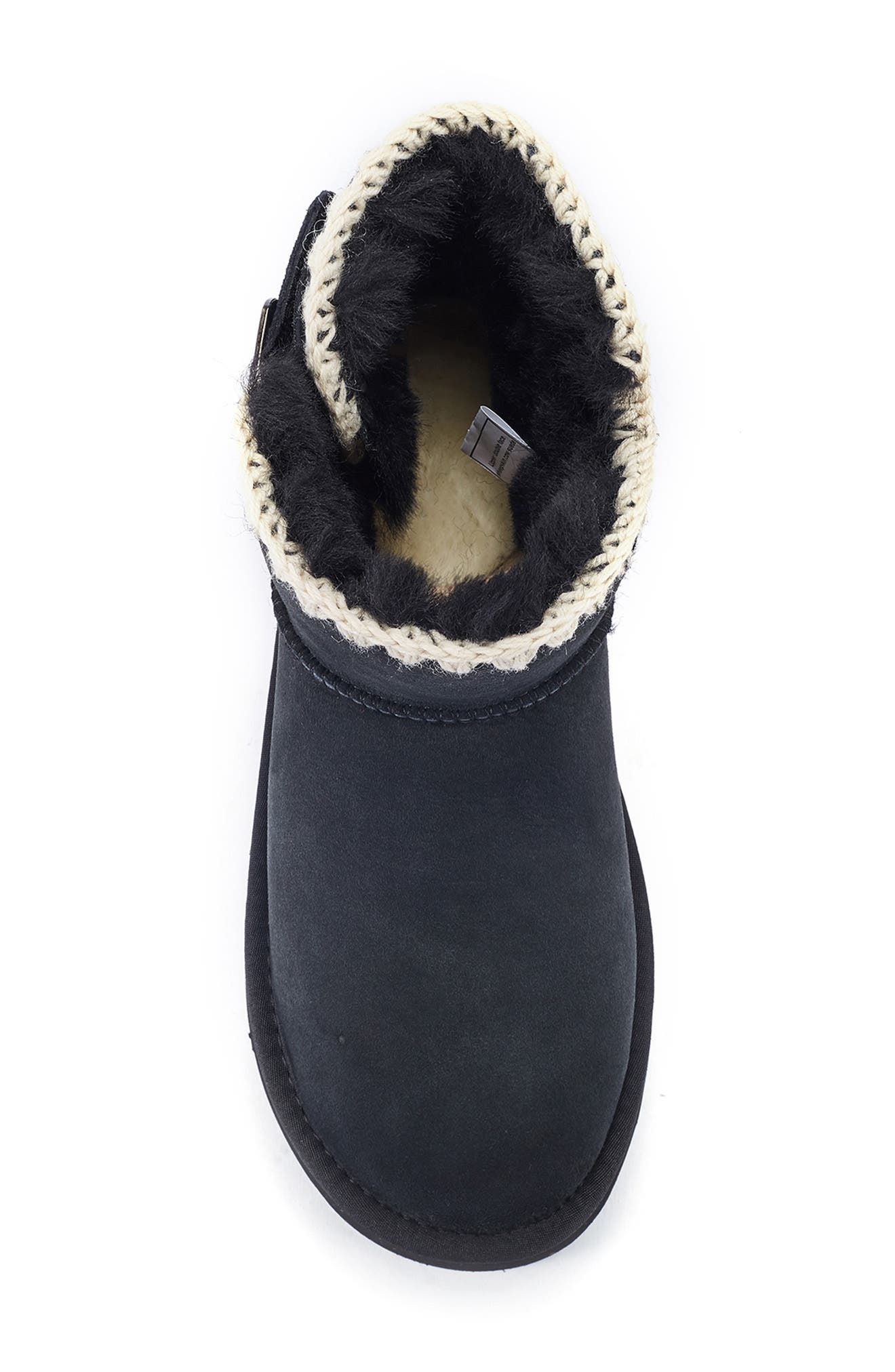 Genuine Shearling Platform Ankle Boot, Alternate, color, BLACK