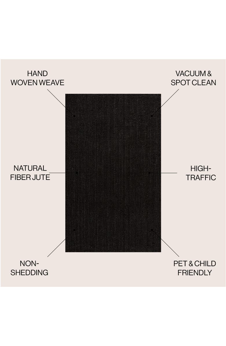 JONATHAN Y Pata Hand Woven Chunky Jute Area Rug, Alternate, color, Black