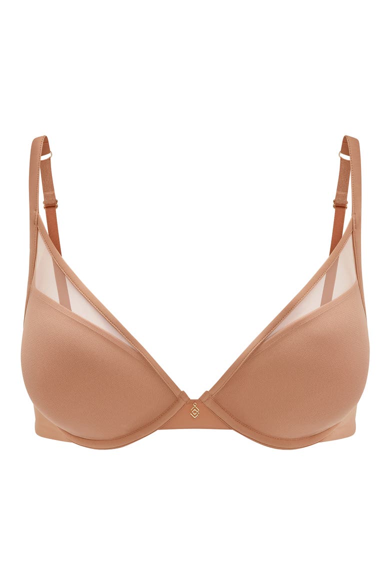 24/7® Classic Uplift Plunge Underwire Bra, Alternate, color, MOCHA