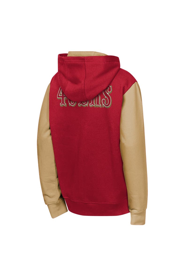 Youth Outerstuff Scarlet San Francisco 49ers Stadium Colorblock Full-Zip Hoodie, Alternate, color, Scarlet