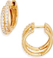 Nordstrom Cubic Zirconia Double Hoop Earrings