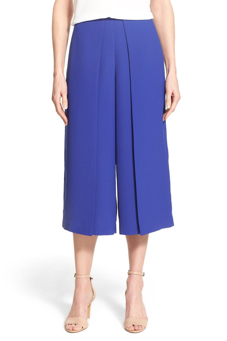 Pleat Waist Culottes, Main, color, VIVID INDIGO