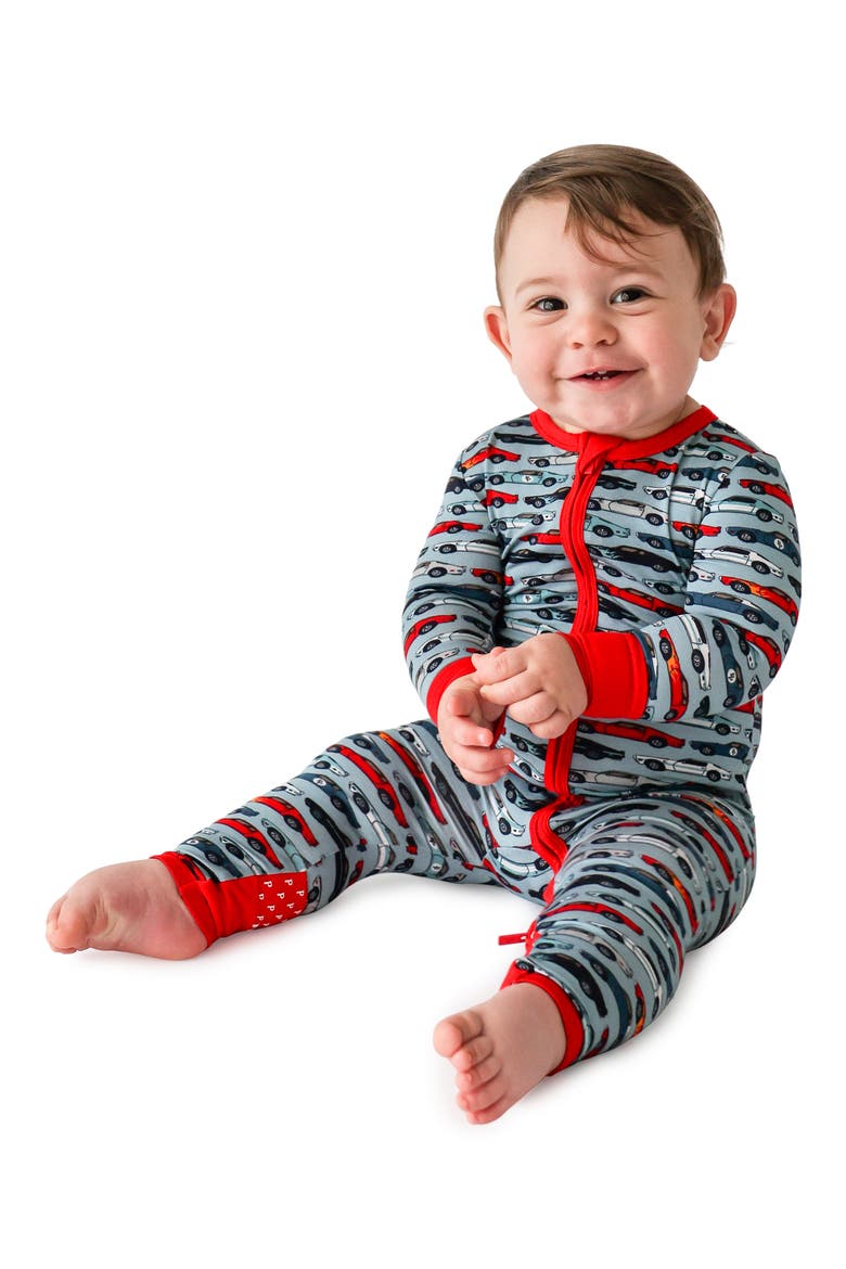 Miles Fitted Convertible Footie Pajamas, Alternate, color, OPEN BLUE