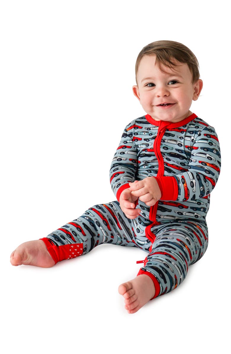 Posh Peanut Miles Fitted Convertible Footie Pajamas, Alternate, color, Open Blue