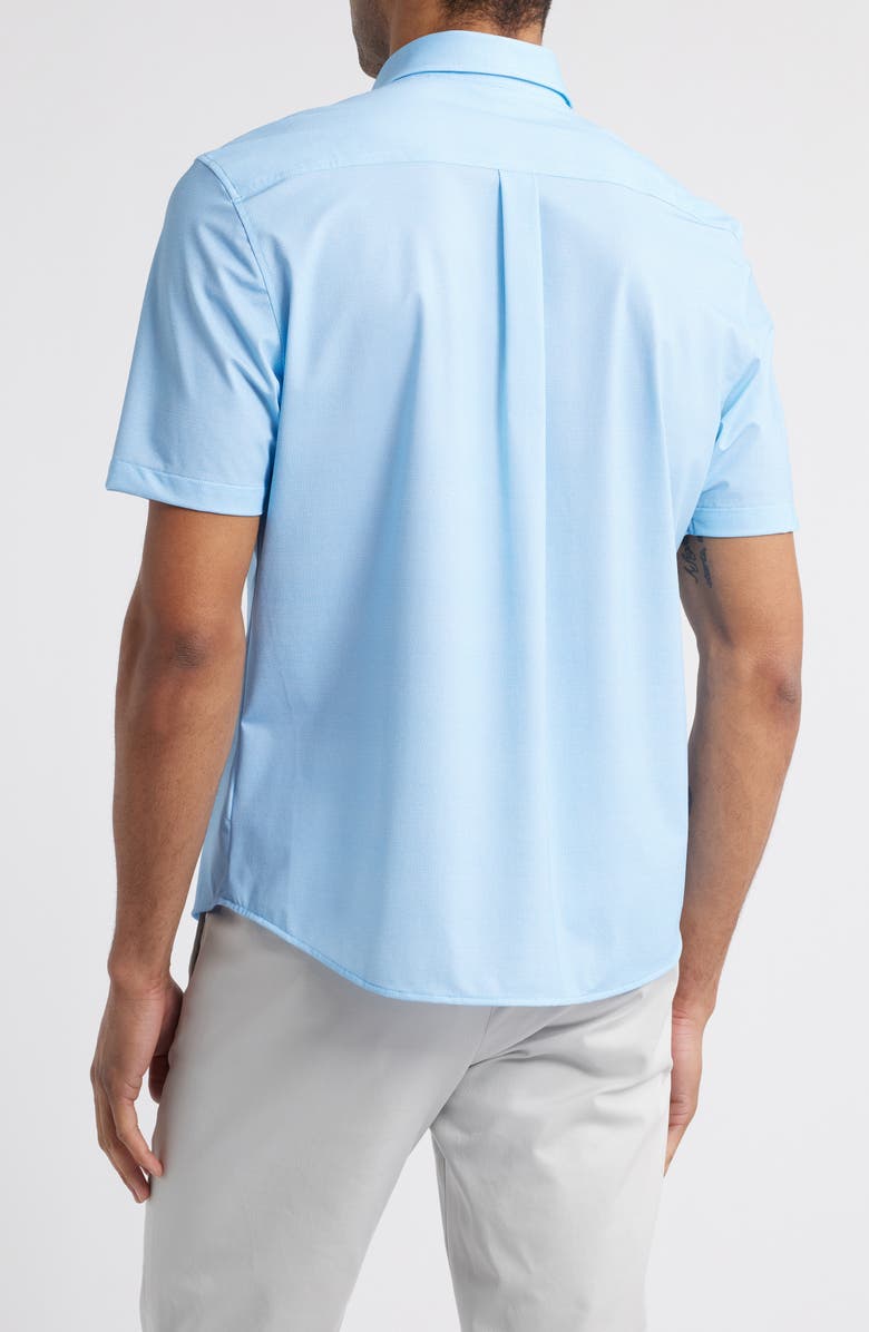 johnnie-O Spielman Hangin' Out Short Sleeve Knit Button-Up Shirt, Alternate, color, Tarpon