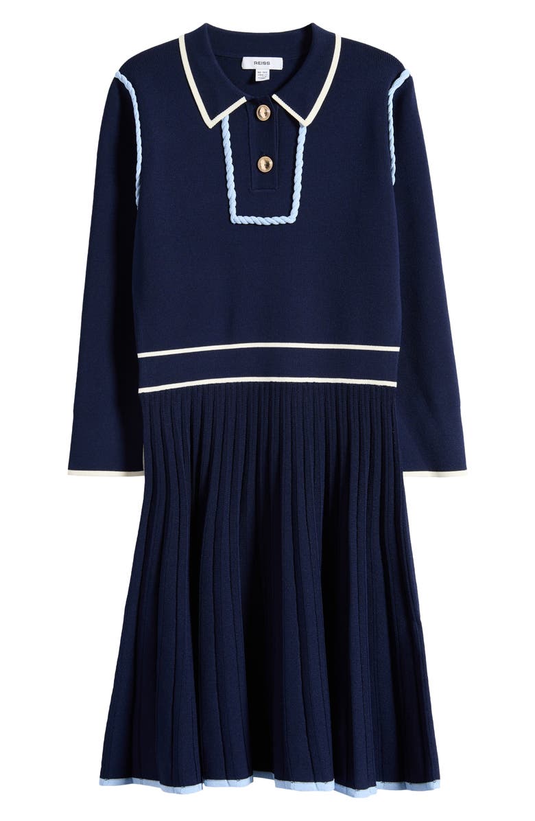 Reiss Kids' Freya Piped Sweater Dress, Main, color, Freyasrnavy