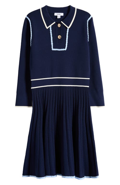 Reiss Kids' Freya Piped Sweater Dress In Blue