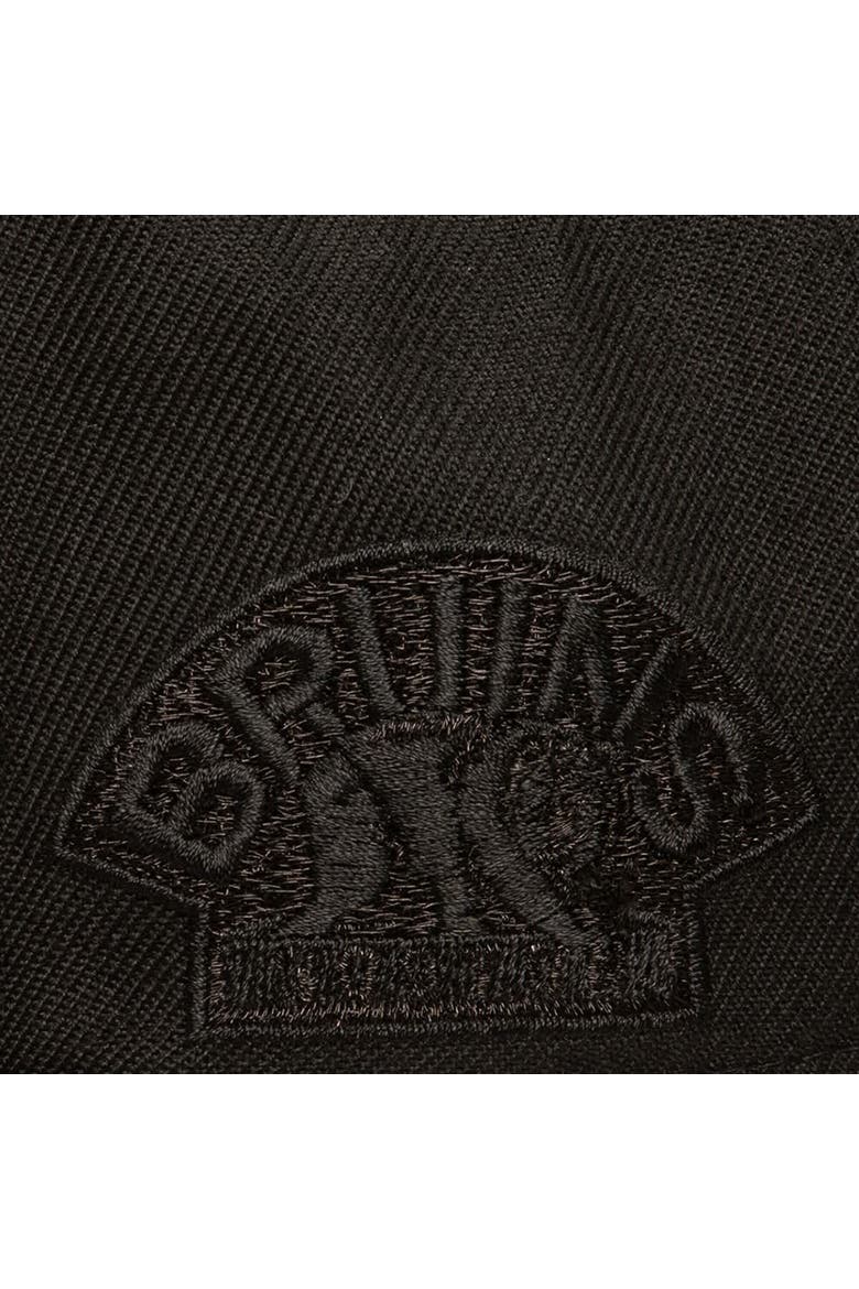 Men's Mitchell & Ness Black Boston Bruins Soul Strike Pearl Tonal Snapback Hat, Alternate, color, Black