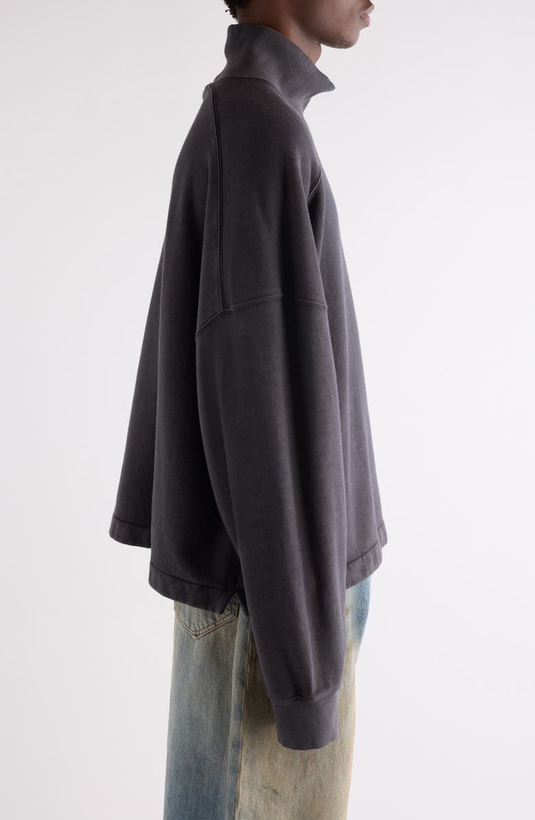 Acne Studios Fester U Duo Logogram Organic Cotton Sweatshirt, Alternate, color, Faded Black