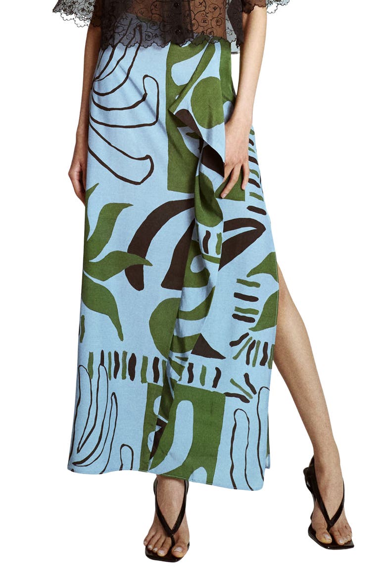 Sarong Maxi Skirt, Main, color, BLUE MULTI